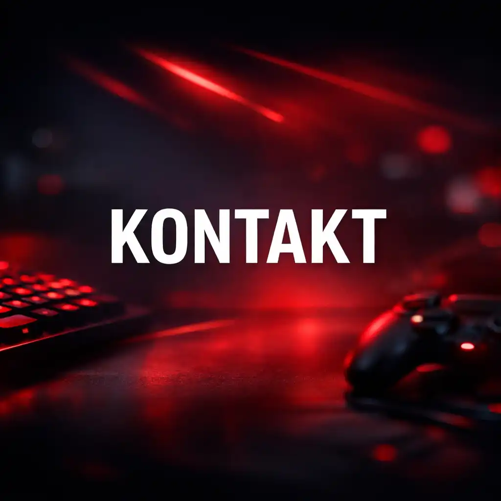 Ciemnoczerwony, gamingowy baner kontaktowy portalu "AL - GO" ALBERT GOŚCINIAK